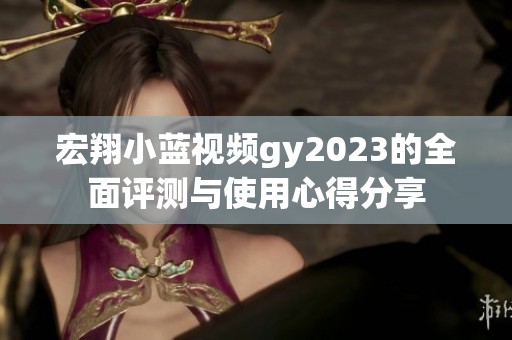 宏翔小蓝视频gy2023的全面评测与使用心得分享