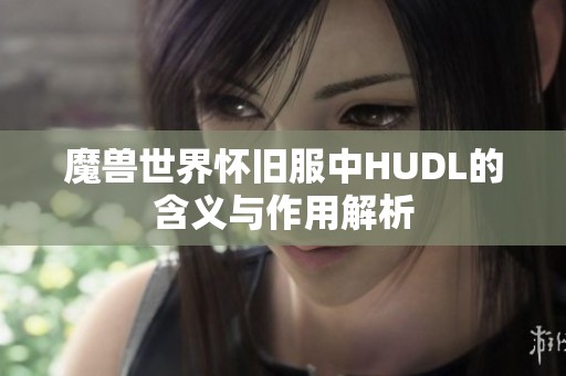 魔兽世界怀旧服中HUDL的含义与作用解析