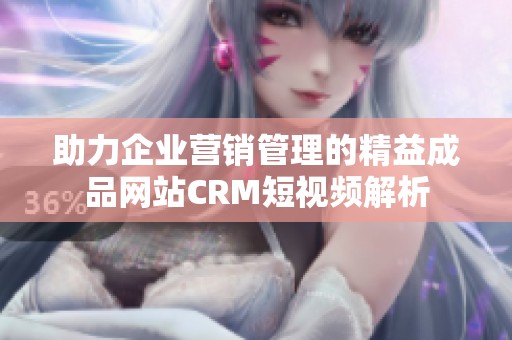 助力企业营销管理的精益成品网站CRM短视频解析