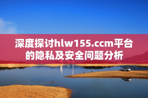 深度探讨hlw155.ccm平台的隐私及安全问题分析