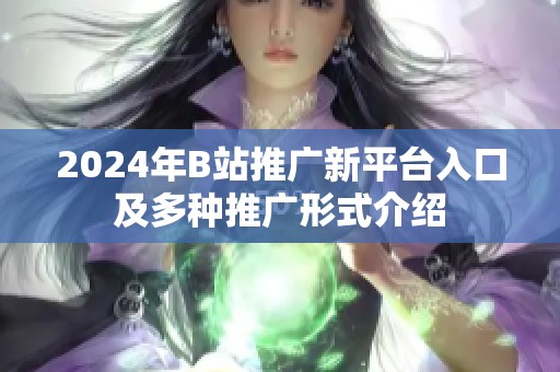 2024年B站推广新平台入口及多种推广形式介绍