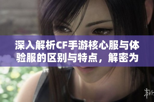 深入解析CF手游核心服与体验服的区别与特点，解密为何玩家青睐核心服