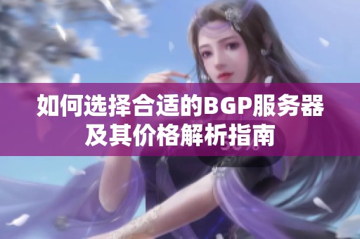 如何选择合适的BGP服务器及其价格解析指南