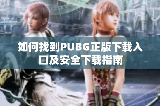 如何找到PUBG正版下载入口及安全下载指南