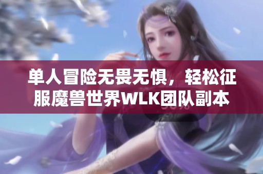 单人冒险无畏无惧，轻松征服魔兽世界WLK团队副本的技巧与宏设置