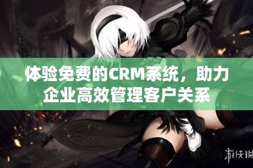 体验免费的CRM系统，助力企业高效管理客户关系