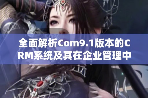 全面解析Com9.1版本的CRM系统及其在企业管理中的应用优势